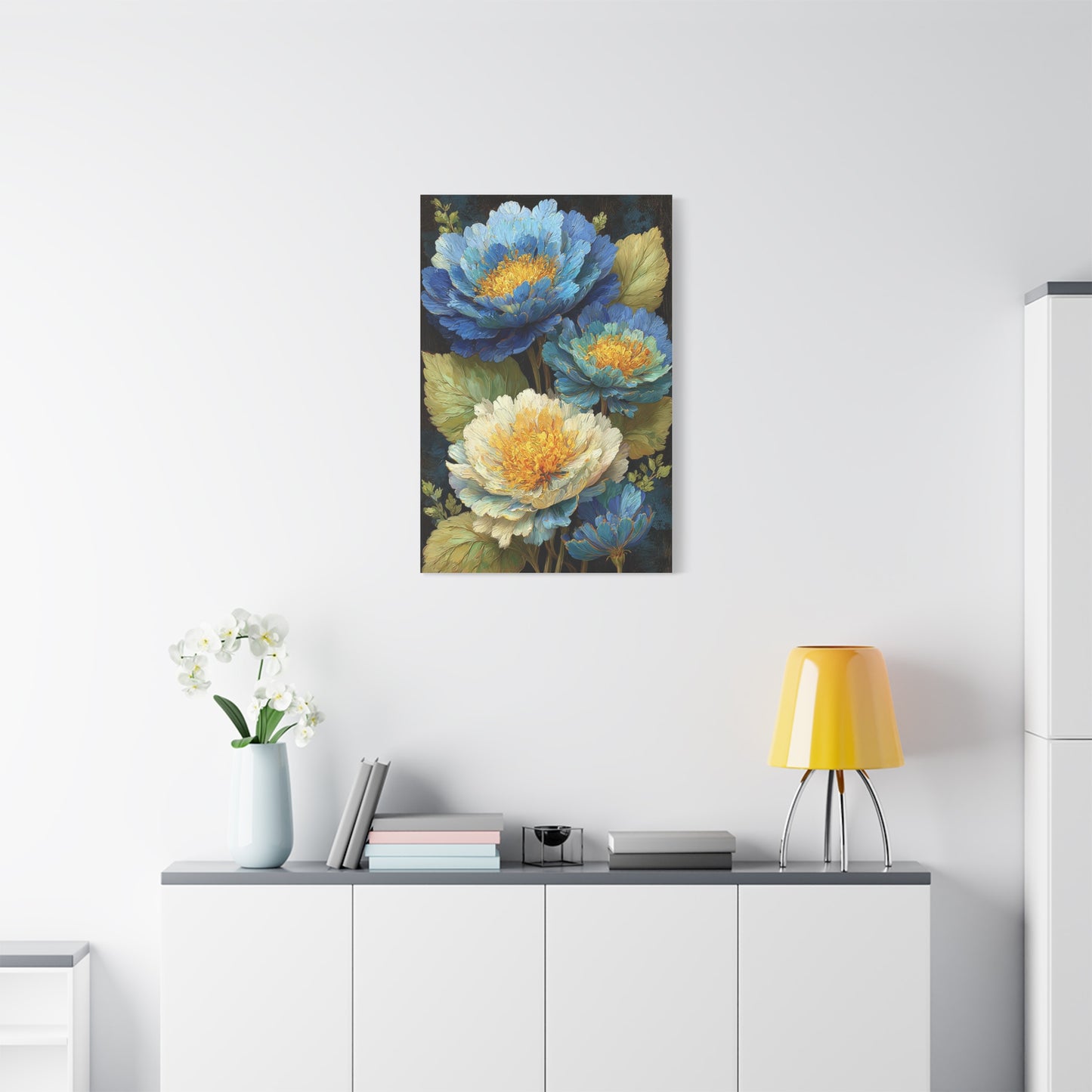 Blue Peony Bloom Elegance Wall Art & Canvas Print