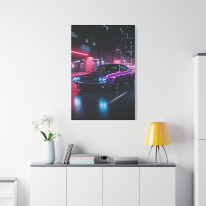1970 Dodge Challenger Widebody Neon District Run Wall Art & Canvas Prints
