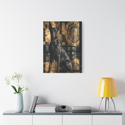 Doberman Art Deco Portrait Wall Art & Canvas Print