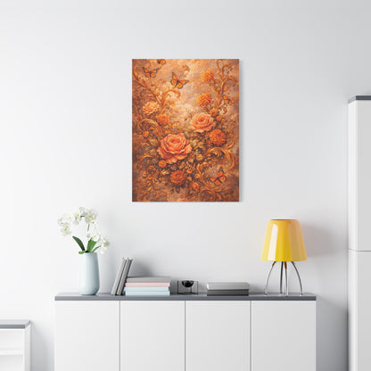 Baroque Orange Botanical Arrangement Wall Art & Canvas Print