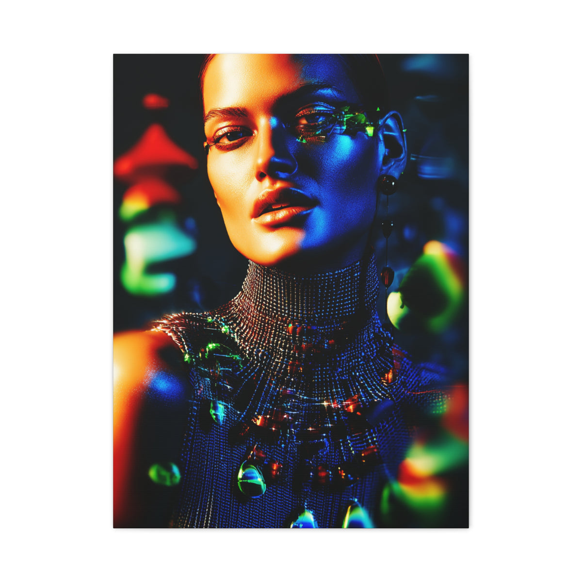 Luminous Fashion Portrait Contemporary Wall Art & Canvas Print