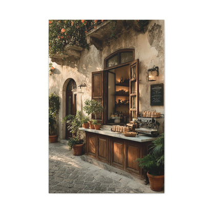Rustic Italian Café Courtyard Wall Art & Canvas Print
