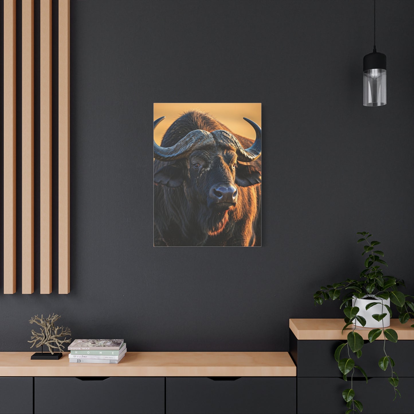 Golden Sunset Cape Buffalo Portrait Wall Art & Canvas Print