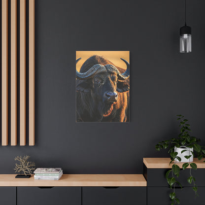 Golden Sunset Cape Buffalo Portrait Wall Art & Canvas Print