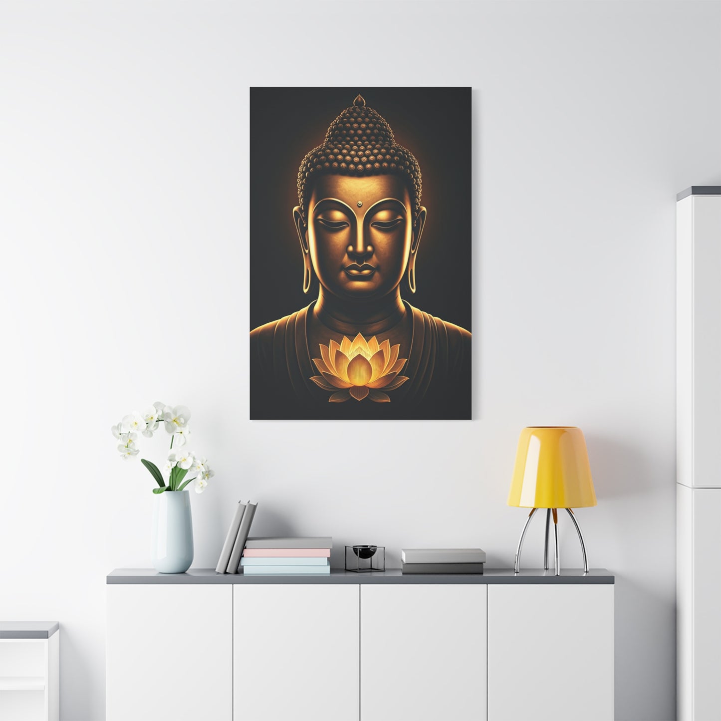 Shadowed Golden Buddha Elegance Wall Art & Canvas Prints