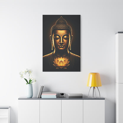 Shadowed Golden Buddha Elegance Wall Art & Canvas Prints