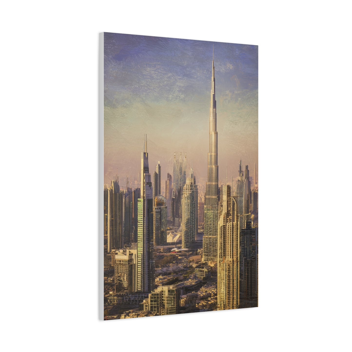 Dubai Skyline Golden Sunset Elegance Wall Art & Canvas Print
