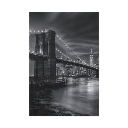 Brooklyn Bridge Night Panorama Wall Art & Canvas Print