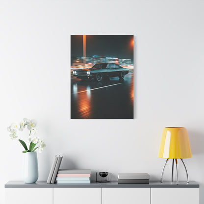 1968 Dodge Charger R/T Triple Black Night Cruise Wall Art & Canvas Prints