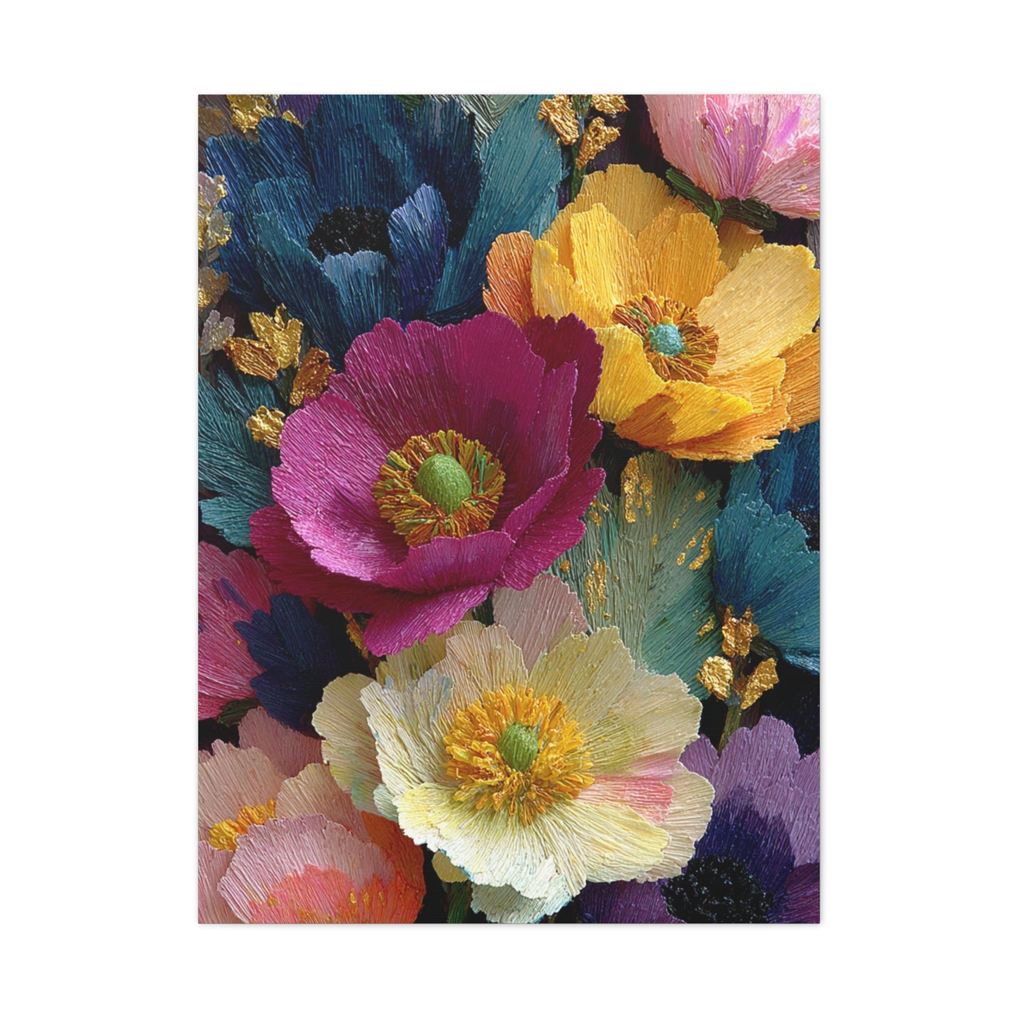Textured Floral Relief Composition Wall Art & Canvas Print