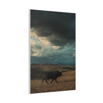 Storm Valley Black Bull Wall Art & Canvas Print