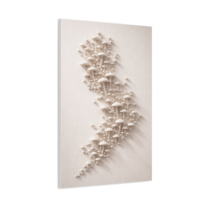 Modular 3D Stick-On Mushroom Colony Wall Art & Canvas Print