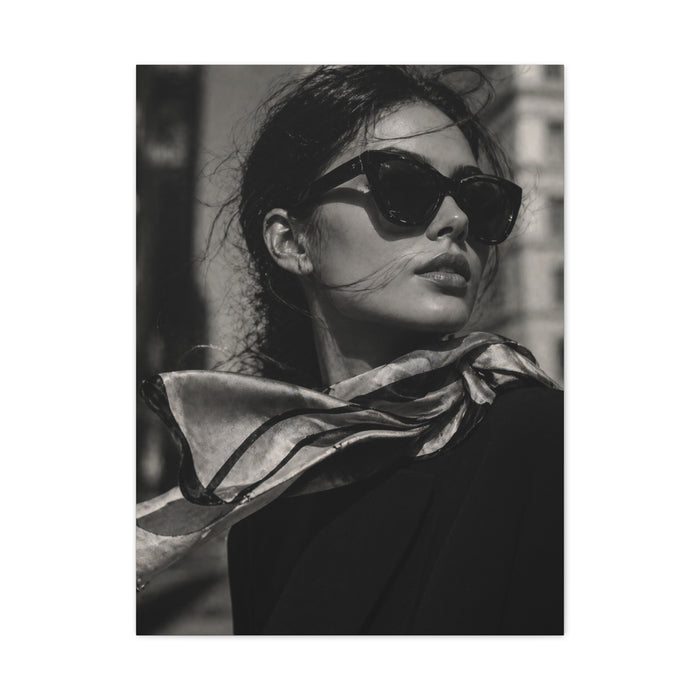 High-Fashion Sunglasses Portrait Wall Art & Canvas Print