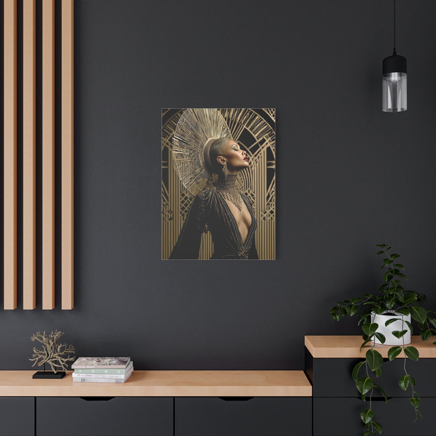 Art Deco Gold Muse Portrait Wall Art & Canvas Print