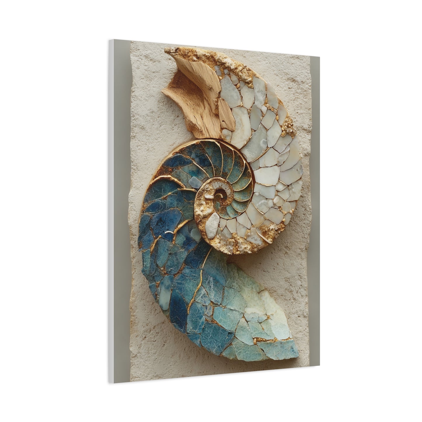 Nautilus Driftwood Mosaic Wall Art & Canvas Print