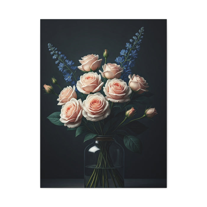Blush Rose Bouquet in Glass Vase Wall Art & Canvas Prints