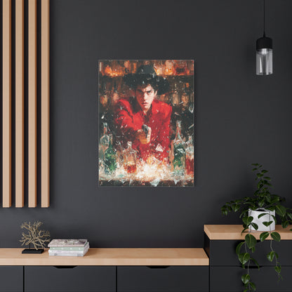 Saloon Gunfire Cowboy Painting Wall Art & Canvas Print