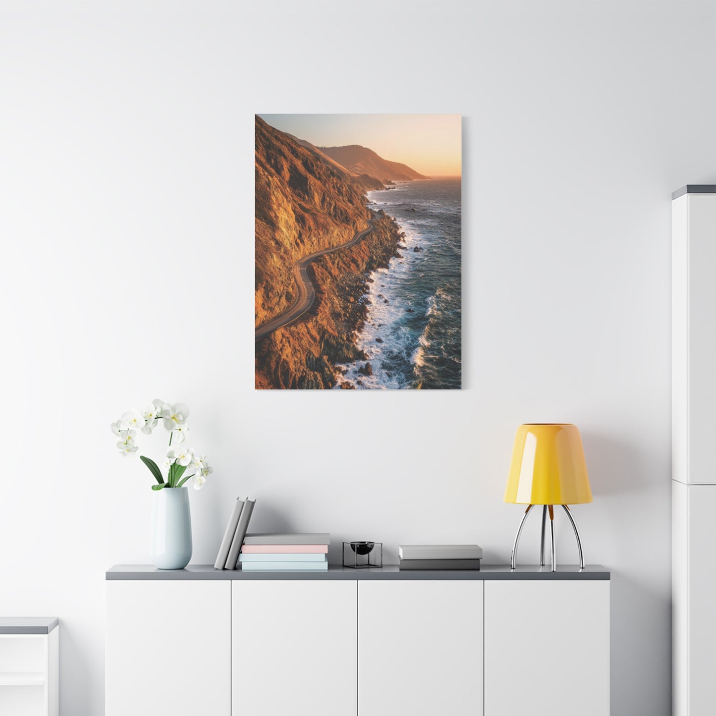 Winding Coastal Highway Above Ocean Cliffs Wall Art & Canvas Print