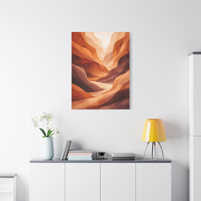 Terracotta Canyon Abstract Landscape Wall Art & Canvas Print