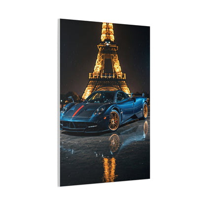 Pagani Huayra Paris Eiffel Tower Night Wall Art & Canvas Prints