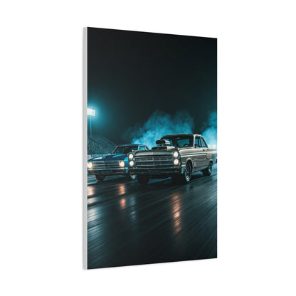 1967 Dodge Coronet Super Stock vs Chevrolet Biscayne 409 Drag Duel Wall Art & Canvas Prints