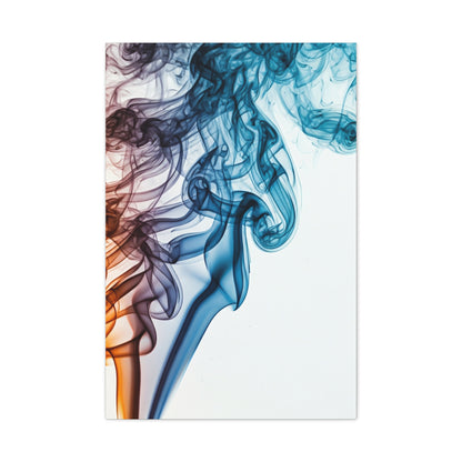 Blue and Amber Smoke Flow Abstract Wall Art & Canvas Prints