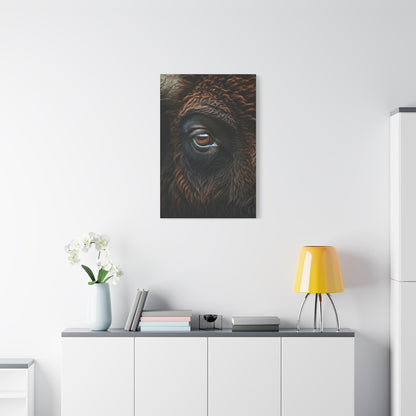 Macro Bison Eye Reflection Portrait Wall Art & Canvas Print