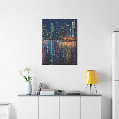 Singapore Skyline Marina Bay Night Reflections Wall Art & Canvas Print