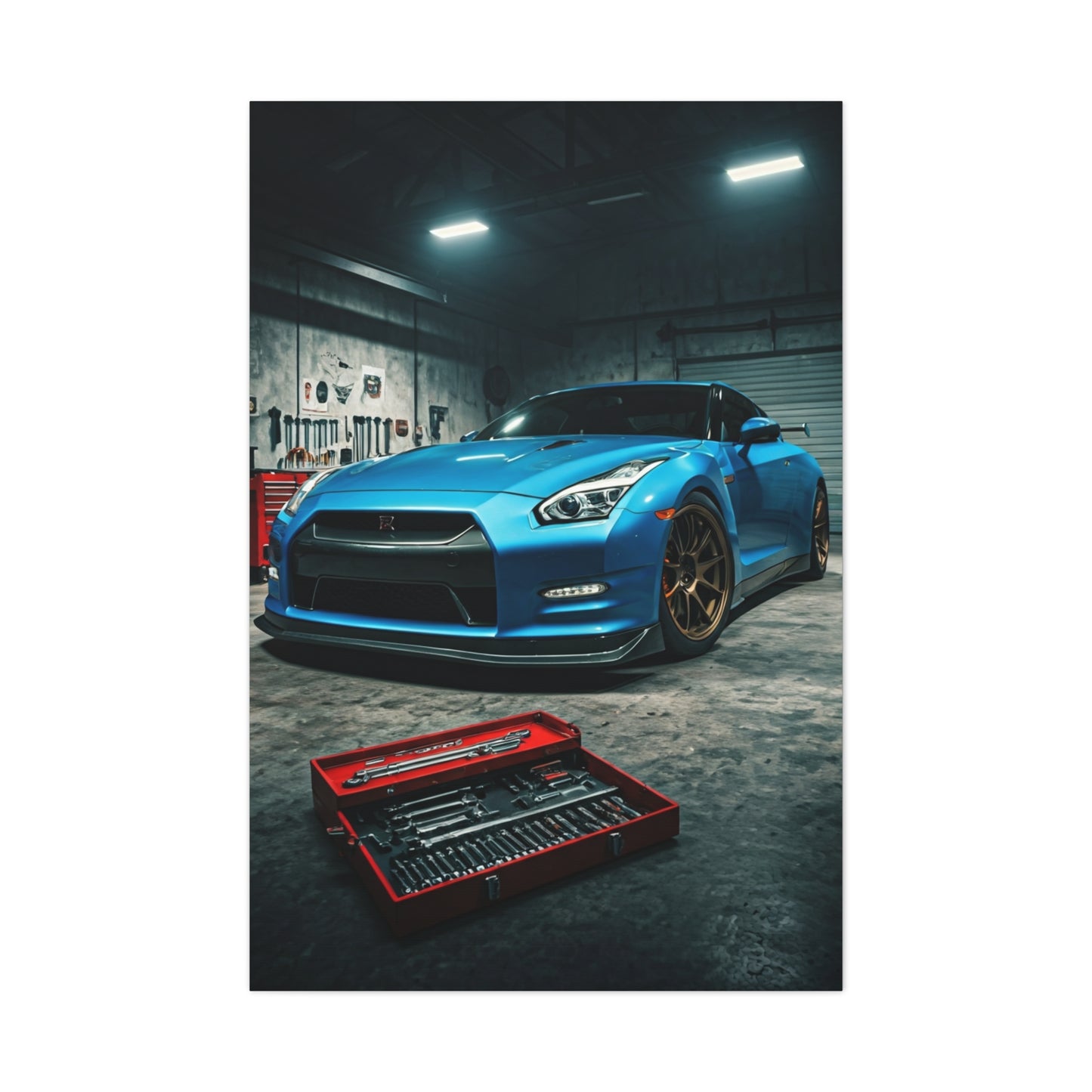Nissan GT-R Precision Tuning Garage Wall Art & Canvas Prints