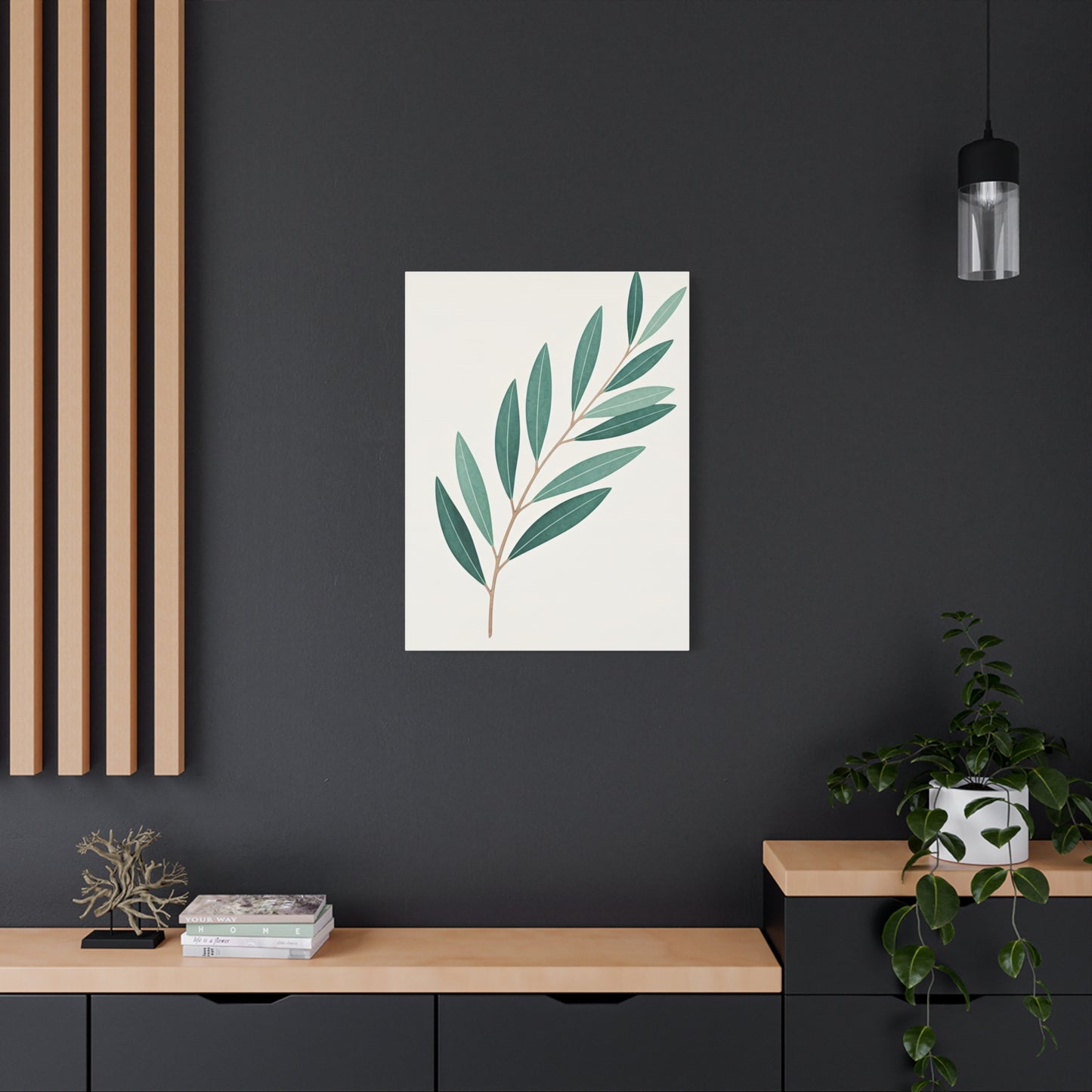Elegant Olive Branch Illustration Wall Art & Canvas Prints