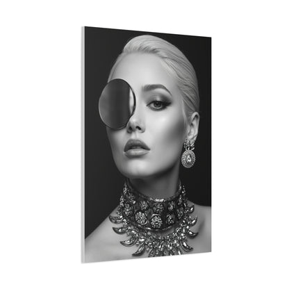 Monochrome Luxury Disc Portrait Wall Art & Canvas Print