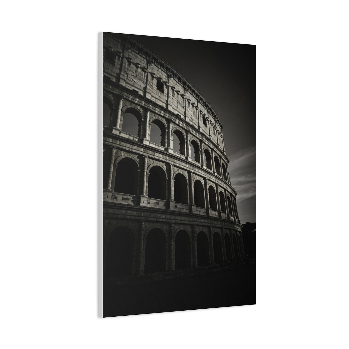 Roman Colosseum Architectural Black & White Wall Art & Canvas Print
