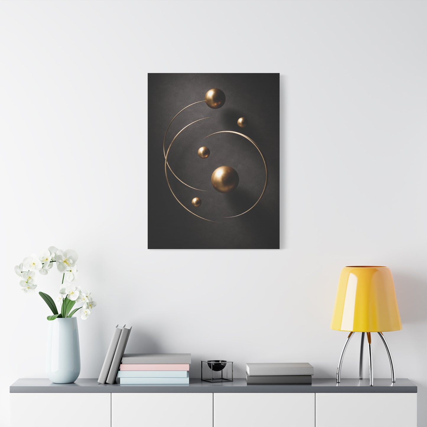 Floating Gold Sculptural Abstract Wall Art & Canvas Print