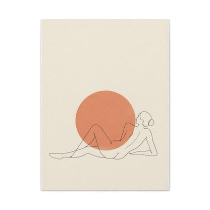 Reclining Line Figure Sun Composition Wall Art & Canvas Print