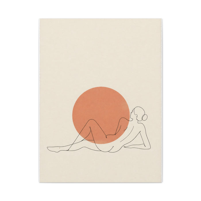 Reclining Line Figure Sun Composition Wall Art & Canvas Print