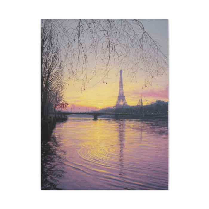 Paris Sunrise Eiffel Tower Reflection Wall Art & Canvas Print