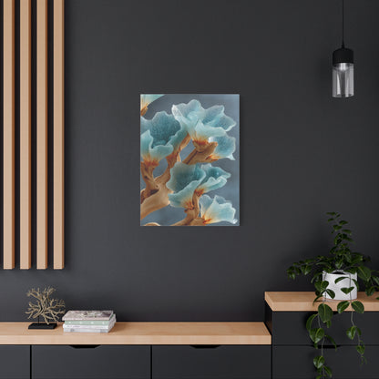 Driftwood and Sea Glass Floral Sculpture Wall Art & Canvas Print