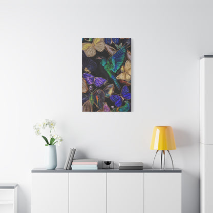 Jewel Tone Hummingbird and Butterfly Collection Wall Art & Canvas Print