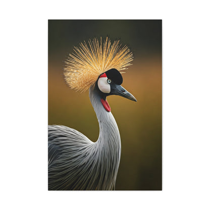 Regal Crowned Crane Portrait Wall Art & Canvas Prints