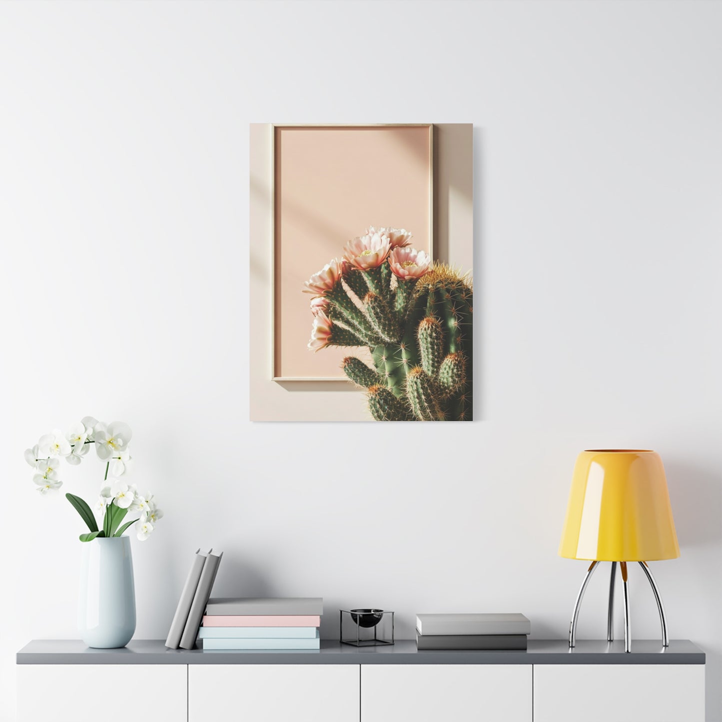 Minimalist Blooming Cactus Botanical Wall Art & Canvas Prints
