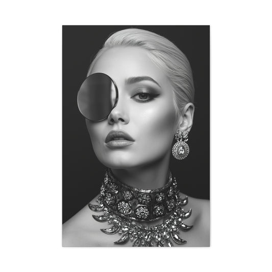 Monochrome Luxury Disc Portrait Wall Art & Canvas Print