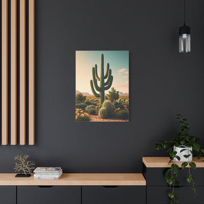 Saguaro and Barrel Cactus Desert Vista Wall Art & Canvas Prints