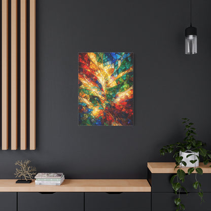 Colorful Stained-Glass Mosaic Abstraction Wall Art & Canvas Print
