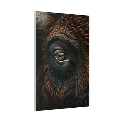 Macro Bison Eye Reflection Portrait Wall Art & Canvas Print
