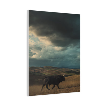 Storm Valley Black Bull Wall Art & Canvas Print