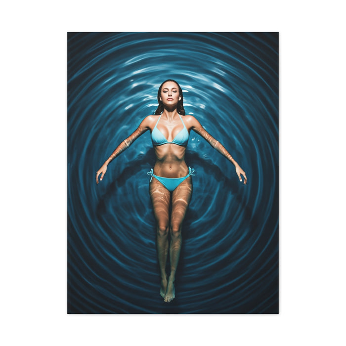 Floating Serenity in Deep Blue Pool Wall Art & Canvas Prints