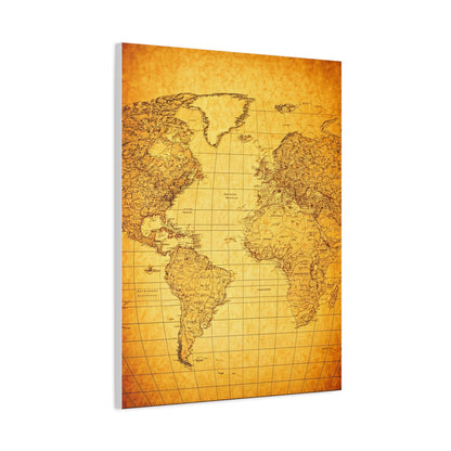 Vintage World Scroll Map Wall Art & Canvas Prints