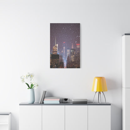 New York Winter Snowfall Skyline Wall Art & Canvas Print