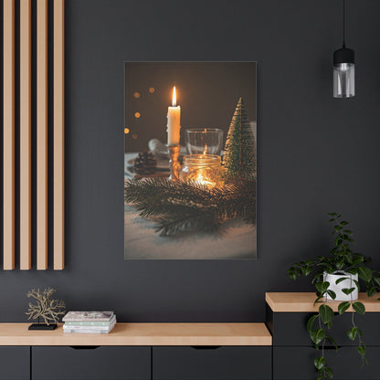 Warm Candlelight Christmas Table Wall Art & Canvas Print