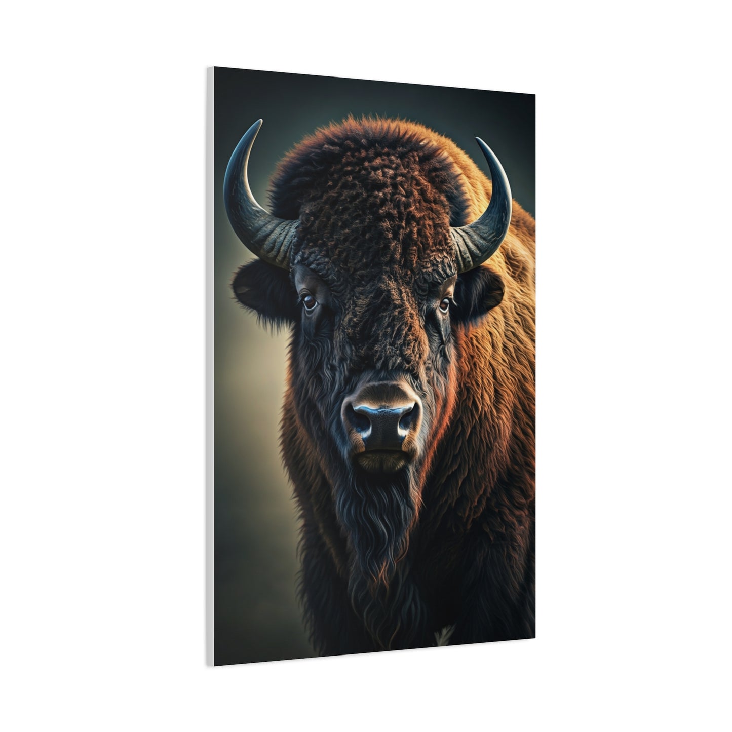 Cinematic American Bison with Golden Rim Light Wall Art & Canvas Print